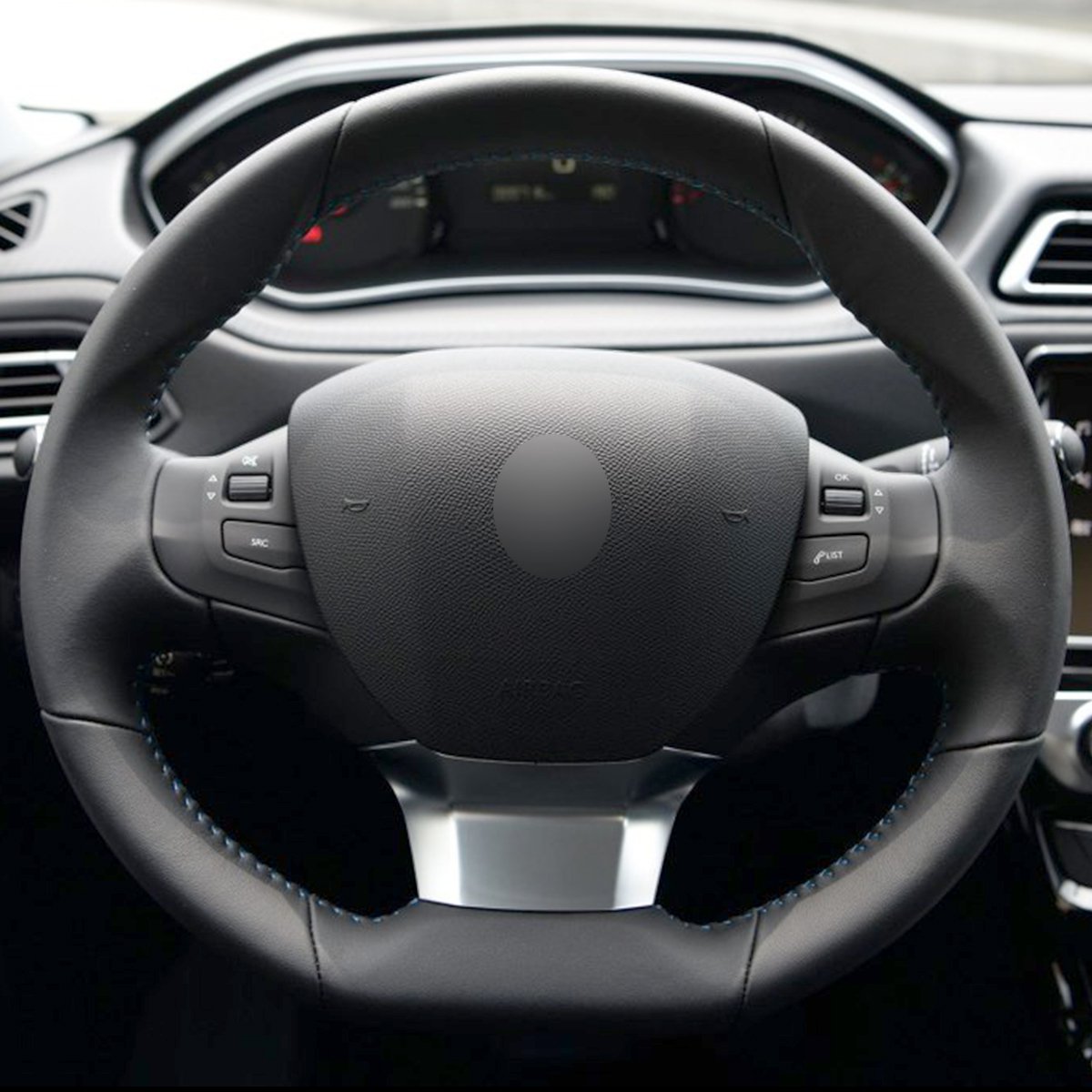 Loncky Auto Custom Fit OEM Black Genuine Leather Steering Wheel Cover